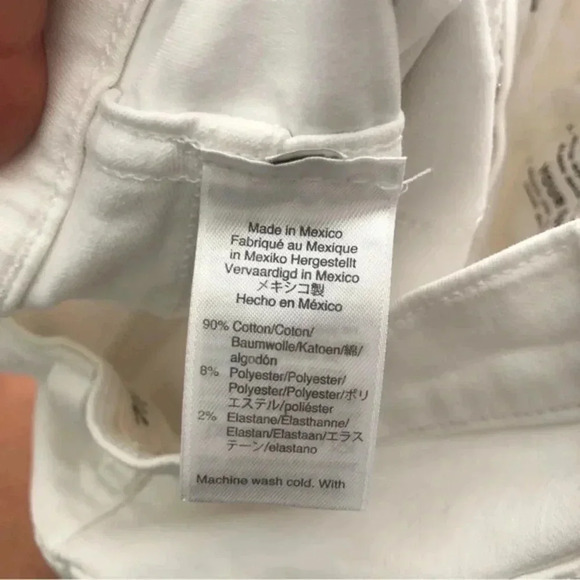 Madewell 10"High Rise Skinny Crop Jeans in Pure White Button Front Edition SZ 25 - Picture 7 of 13